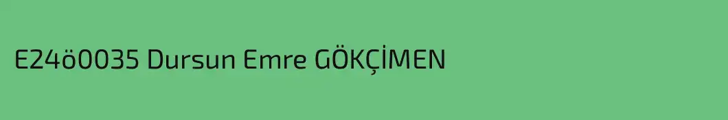 E24ö0035 Dursun Emre GÖKÇİMEN